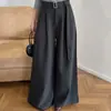 Novidade para o Outono 26: Estilo Relaxado Old Money, Calças Elegantes de Cintura Marcada de Alta Qualidade, Calças Casuais, Calças Sofisticadas Minimalistas de Pernas Largas