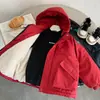 Estilo de Invierno Muye Superar Huzhou Zhili Ropa Infantil Niños Niñas Estilo Coreano Chaqueta con Capucha Ropa de Algodón Gruesa Cálida Infantil