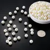 Contas Soltas de ABS Imitação Pérola Alto Brilho 4-20mm Off-White para Acessórios de Joias DIY Contas Perfuradas com Furo Reto Z3