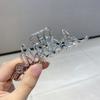 Estilo Japonés y Coreano Celebridad de Internet Elegante Clip Grande de Metal Pinza para el Cabello para Mujer Parte Posterior de la Cabeza Cabello Clip Grande de Agarre Taladro Flash Clip Tiburón