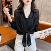 Primavera 2025 Nueva Moda Cárdigan Suelto Fino con Tirantes Casual Camisa de Gasa de Manga Larga Suelta Elegante Top