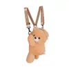 Bolsa de Oso Estilo Nuevo Japonés Juguete de Peluche Bolso Cruzado Oso de Peluche de Dibujos Animados Cabeza Inclinada Bolso Cruzado Regalo para Niña