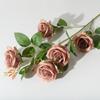 Nuevo ramo de rosas artificiales de 5 cabezas de estilo retro, accesorios de decoración para bodas y el hogar, flores falsas, rosas artificiales al por mayor