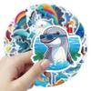53 pegatinas de dibujos animados de delfines transfronterizos para nevera, lavadora, equipaje, portátil, armario, taza, pegatinas impermeables