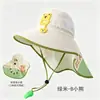 Chapéus Infantis, Chapéus de Sol Finos Respiráveis de Verão para Meninos e Meninas, Chapéus de Pescador com Aba Larga Anti-UV