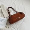 Bolsa Feminina Casual Estilo Coreano Ocidental Nova Outono 2025 Nicho Retro Moda Casual Bolsa de Ombro/Sobrancelha Bolsa Baguette