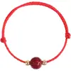 Pulseira Mantra de Seis Caracteres Tao Ano Vermelho do Cavalo Ano Zodiacal Conta da Fortuna Fio Vermelho Pulseira de Fio Vermelho Ajustável DIY Feita à Mão