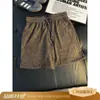 Shorts de Tricô Patchwork Xadrez Estilo Americano para Homens, Design Fino de Verão, Calças Capri Respiráveis, Calças Esportivas de Perna Reta