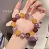Pulsera Versátil de Fluorita Verde Cepillada Natural, Amatista Morada, Ágata Roja, Ágata Amarilla Pulsera de Dopamina
