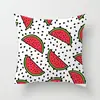 Fronha Fofa Estampada com Frutas de Verão Capa de Almofada para Encosto de Sofá de Sala de Estar de Verão Refrescante Melancia Banana
