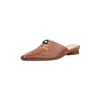 Mules de Cuero Genuino sin Cierre para Mujer Primavera y Verano, Nuevo Estilo de Moda con Detalle de Grano Dorado, Punta Cuadrada Pequeña, Tacón Bajo Grueso, Modernos
