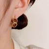 Brincos de Argola Círculo Zircônia Estilo Retrô Elegante Francês Design Nicho Requintado Casual Moda Sofisticada para Mulheres