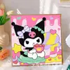 Pintura de Diamantes para Niños Kuromi Hecho a Mano DIY Pintura de Pegatinas de Diamantes Sanrio Pintura de Diamantes con Diamantes Completos 5D Tamaño Pequeño