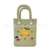 Bolso nuevo de gelatina EVA con agujeros para accesorios DIY, lindo bolso de vacaciones de verano para la playa, bolso de mano simple para mujer