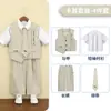 Trajes para Niños para Primavera y Verano, Chalecos de Moda Infantil, Ropa Formal para Padrino de Boda, Atuendo para Actuación de Anfitrión el 1 de Junio para Niños
