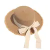 Sombrero de Paja de Copa Plana con Borde Crudo y Lazo, Versátil Protección Solar para la Costa, Nuevo para el Verano, Sombrero de Sol Tejido a Mano para Vacaciones