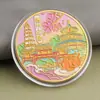 Monedas conmemorativas de ciudades, recuerdos turísticos, monedas coloridas en relieve con paisajes arquitectónicos de Beijing, Shanghái y Nanjing, monedas conmemorativas coleccionables