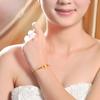 Pulsera Dorada Zhenrong con Lazo, Chapada en Oro 3D, Joyería para Mujer, Moda Coreana, Pulsera de Moneda Euro Dorada