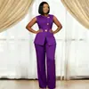 Ropa Femenina Transfronteriza Europea y Americana Otoño 2026 Nueva Moda Color Sólido Cuello Redondo Chaleco Superior Pantalones de Pierna Ancha Traje Casual