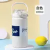 Taza Térmica de Acero Inoxidable de Gran Capacidad con Correa y Popote, de Moda