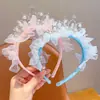 Coroa de Aniversário Infantil Faixa de Cabeça Malha Coroa de Pérola Acessórios para Vestido de Princesa de Meninas Presilhas de Cabelo para Bebê Acessórios de Cabelo para Fotos