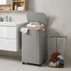 Cesta de lavandería sucia móvil con ruedas, cesta de almacenamiento para artículos domésticos varios y juguetes, cesta de almacenamiento para ropa sucia de dormitorio y balcón, transfronterizo