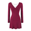 Vestido Curto Elegante A-Line Emagrecedor com Decote em V, Costas Abertas e Cintura Marcada, Estilo Desejo Puro para Mulheres, Novo Outono 2026, Vestido Sexy