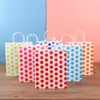 Stock Listo Bolsas de Papel de Regalo Publicitarias de Colores Bolsas de Papel Kraft de Puntos de Caramelo Patrón Diagonal Mayorista Bolsas de Compras Versátiles
