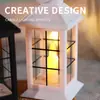 Luz Eletrônica de Vela LED Lâmpada de Vento Plástica Suporte de Vela Decoração de Cena Atmosfera Festiva Enfeites Luzes Decorativas de Jardim