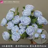 Juego de 10 Piezas de Flores para Boda en Tonos Azules para Decoraciones de Pasillo de Salón de Bodas, Arreglos Florales, Decoraciones de Fondo y Decoraciones de Escenario con Flores Artificiales