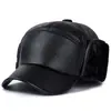 Sombrero de Algodón con Protección para las Orejas para Hombres de Mediana Edad y Mayores, Otoño e Invierno, Forro Polar, Engrosado, Cálido, Cortavientos, Resistente al Frío, Gorra de Pico de Pato, Sombrero del Noreste