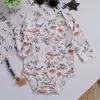 Macacão Bebê Manga Longa Estilo Novo, Body 100% Algodão para Recém-Nascidos, Macacão de Engatinhar Triângulo Retrô, Atacado Transfronteiriço