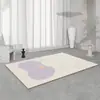 Alfombra Japonesa para Sala de Estar Estilo Wabi-Sabi, Antideslizante y Resistente a Manchas, Felpudo de Terciopelo de Cristal, Alfombra Imitación Sisal