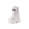 Botas de Tacón Ultra Alto con Hebilla Metálica de Nuevo Estilo y Suela Gruesa con Aumento Interno de Altura de 16 cm, Diseño Hueco Transpirable, Adelgazantes y que Aumentan la Altura, Botas Versátiles para Mujer