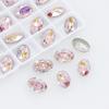 Diamante de Cristal K9 Dongzhou Fondo Puntiagudo Accesorios de Joyería DIY Diamante Ovalado de Vidrio 12*8MM Recubierto Huevo de Paloma Diamante para Manicura