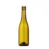 Botella de Vino Panza Grande de 750ml Botella de Vino Tinto Borgoña Botella de Vino Verde Oscuro Resistente a la Luz Botella Vacía de Vidrio para Enzimas de Frutas