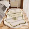 Tapete de Chão de Caxemira de Imitação Fresco e Simples, Forma Irregular para Quarto, Lado da Cama, Resistente ao Frio, Resistente à Sujeira, Fácil de Manter, Tapete Antiderrapante