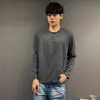 Diseño de alta gama cuello redondo primavera y otoño texturizado cepillado casual para ir al trabajo fitness transpirable exterior manga larga camiseta