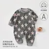Macacão de Bebê para Primavera e Outono, Roupas de Bebê 100% Algodão Classe A, Macacão Sem Costura para Engatinhar