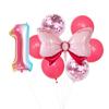 Globo de aluminio con lazo rosa para fiestas de cumpleaños de bebés, ideal para fiestas de cumpleaños de niños de 0 a 9 años.
