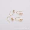 Accesorios de Gancho para la Oreja Cubiertos de Oro de 14K que Conservan el Color Latón Micro-Pavé Zirconio Material de Gancho para la Oreja DIY Hecho a Mano Accesorios para Pendientes Semiterminados
