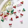 2026 Nuevas Decoraciones de Aleación para Uñas de Navidad Mini Moños de Colores Cascabeles Decoración Dorada y Plateada para Uñas Pedrería