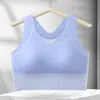 Sutiã esportivo sem costura bicolor com lindo suporte nas costas, regata feminina de verão com bojo integrado de secagem rápida, pode ser usada como peça externa
