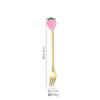 Colher criativa de aço inoxidável colher de boneca de fruta garfo colher para misturar café colher de sobremesa garfo de fruta presente atacado