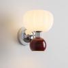 Lámpara de pared de calabaza para mesita de noche de dormitorio Protección ocular Estilo retro francés color crema Lámpara de ambiente para pared de fondo de sala de estar sala de libros infantiles