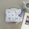 Bolsa Cosmética Linda Azul Caricatura Mini Billetera Algodón Puro Bolsa Pequeña de Tela Auriculares Lápiz Labial Bolsa de Almacenamiento Portátil