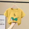 Camiseta de Manga Corta para Niños, Estilo Nuevo de Verano, 100% Algodón Puro, Transpirable, Corte Holgado, Top Versátil para Niños