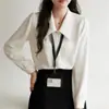 Camisa Profesional Blanca de Manga Larga Adelgazante Holgada Moderna Versátil Camisa Chaqueta de Mujer Tendencia 2026 Nuevo Lanzamiento Principios de Otoño