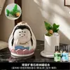 Pedra difusora de aroma de Buda versão Q, óleo essencial para quarto, uso doméstico criativo, fragrância premium duradoura, ornamento de mesa de cristal com flor seca