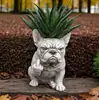 Maceta de Bulldog Francés Gruñón Transfronteriza Artesanías de Resina Decoraciones de Jardín